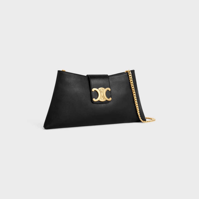 Triomphe Celine Wiltern Clutch Soft In Smooth Calfskin Noir | CL-593175