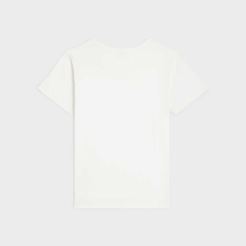 T-shirt Celine Boxy Triomphe In Coton Jersey Blanche | CL-592789