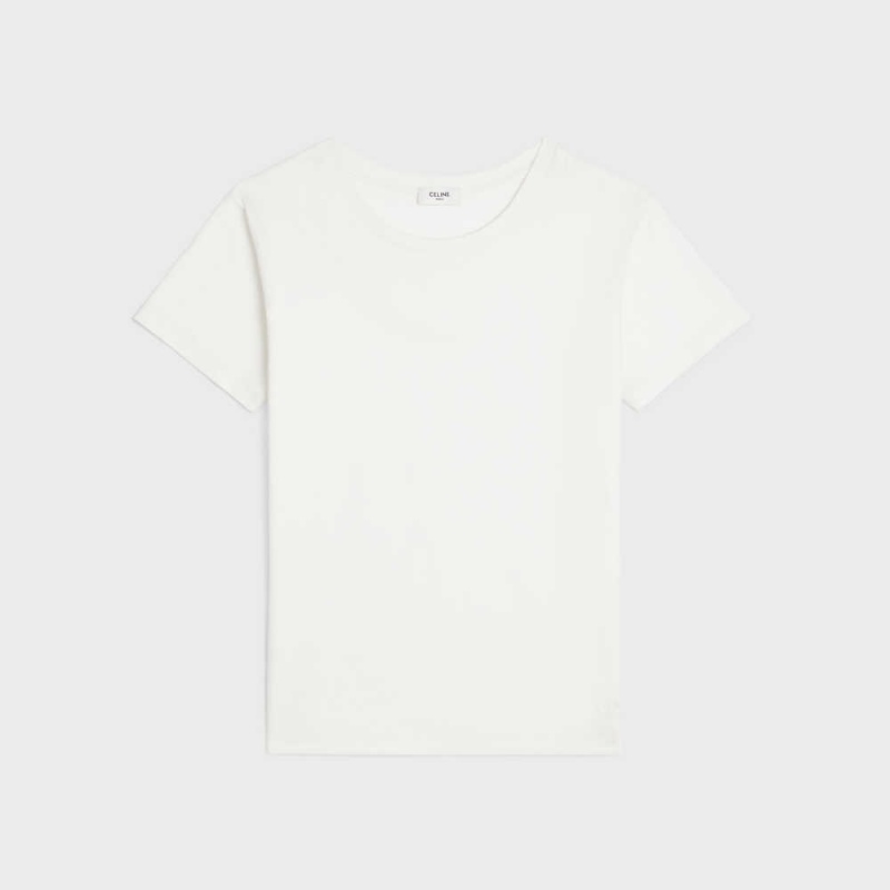 T-shirt Celine Boxy Triomphe In Coton Jersey Blanche | CL-592789