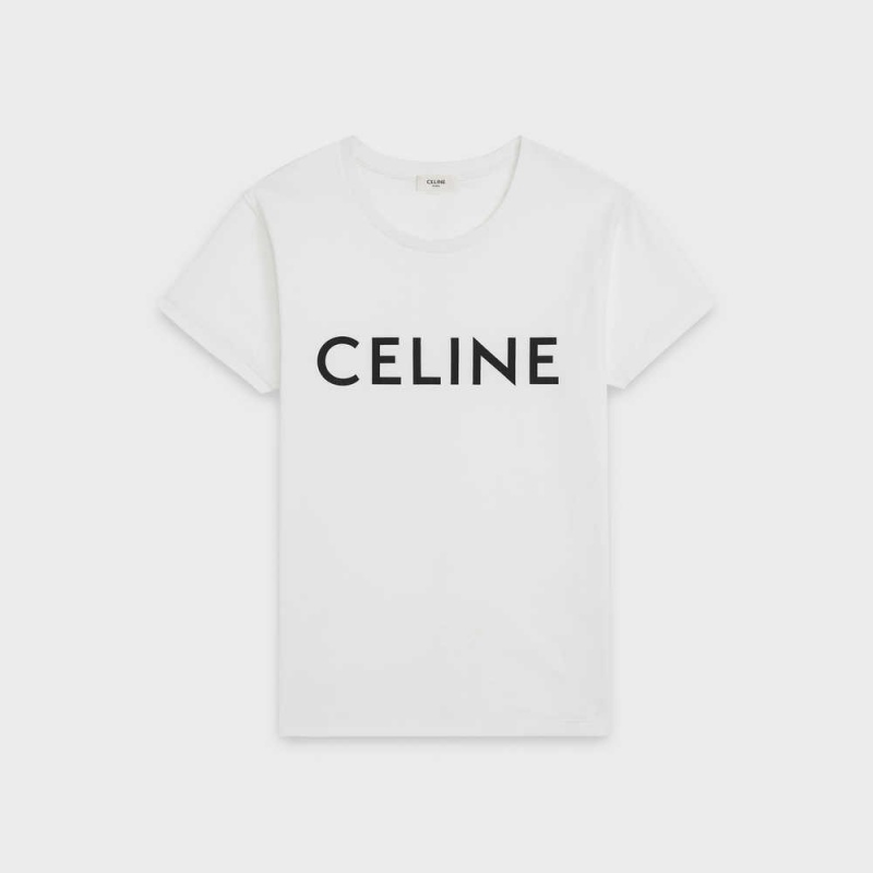 T-shirt Celine Loose In Coton Jersey Blanche | CL-592795