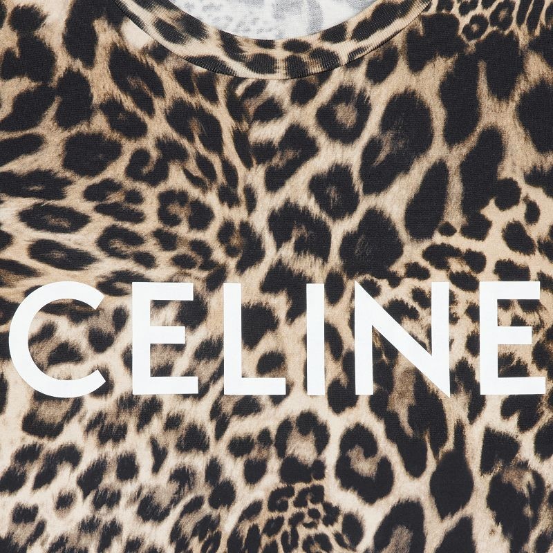 T-shirt Celine Loose In Coton Jersey Leopard | CL-592135