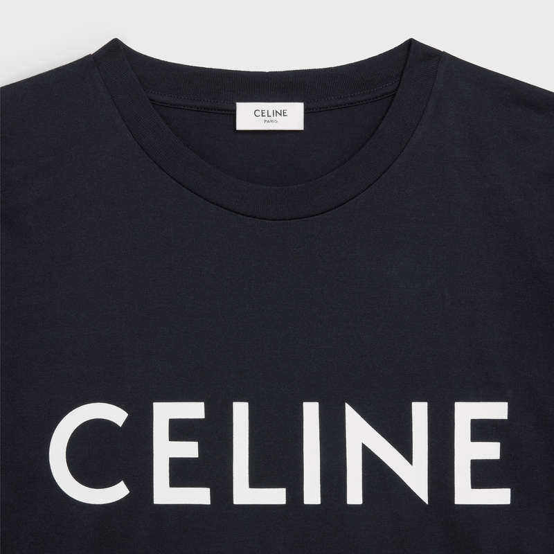 T-shirt Celine Loose In Coton Jersey Noir Blanche | CL-592137