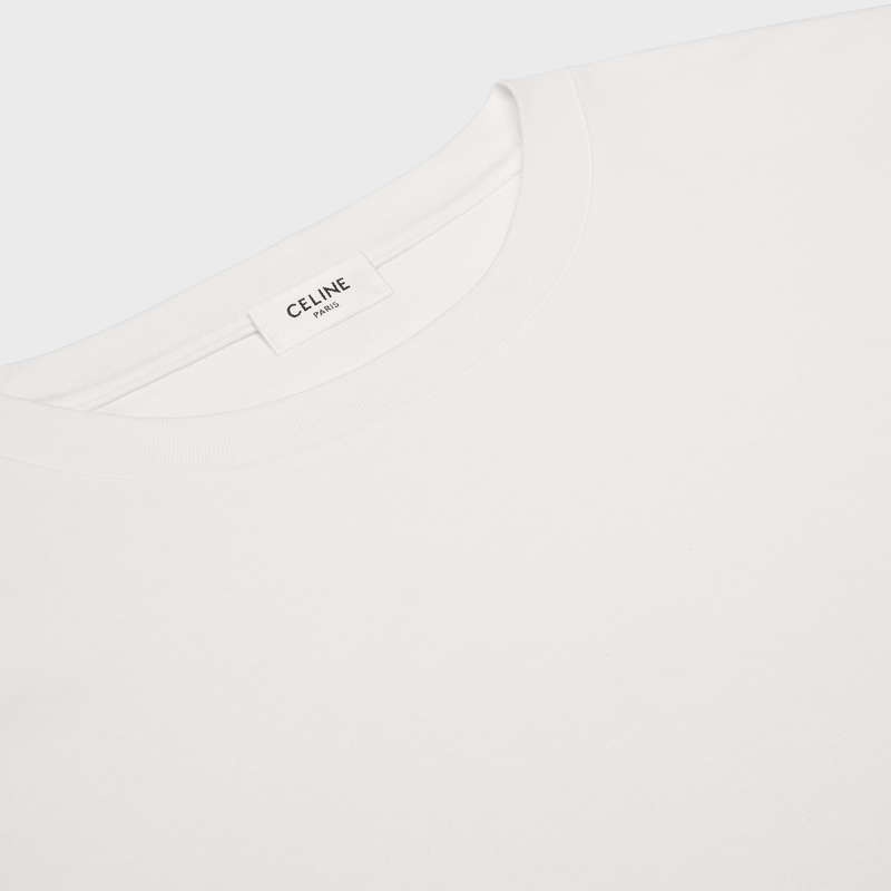 T-shirt Celine Loose Triomphe In Coton Jersey Blanche Noir | CL-592129