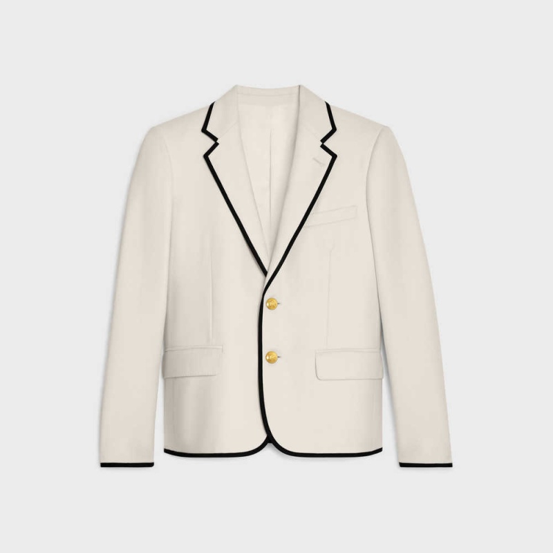 Vestes Celine In Cashmere Flannel Blanche | CL-592658