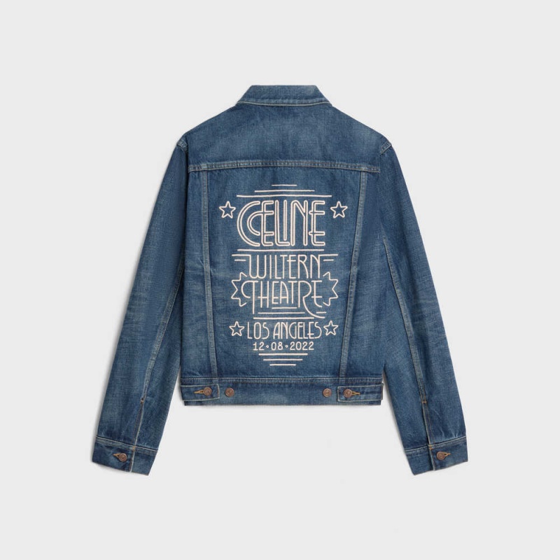 Vestes Celine Trucker In Dark Union Wash Denim Lavage Foncé | CL-592633